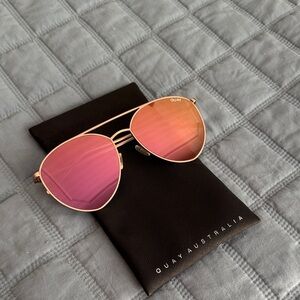 Quay Australia Rose Gold Aviator Sunglasses